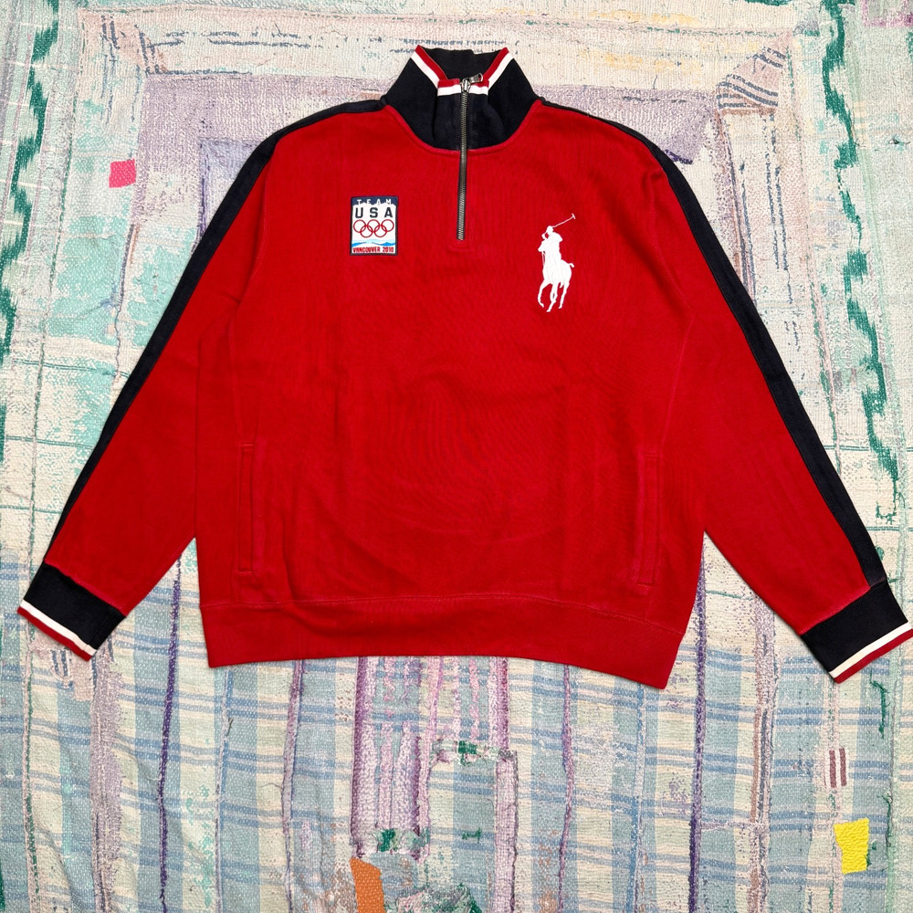 Polo by Ralph Lauren Quarter-Zip USA Olympic 2010 Sweater XL